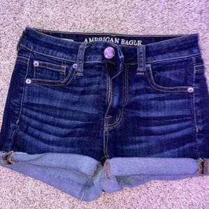 AMERICAN EAGLE HIGH WAISTED JEAN SHORTS